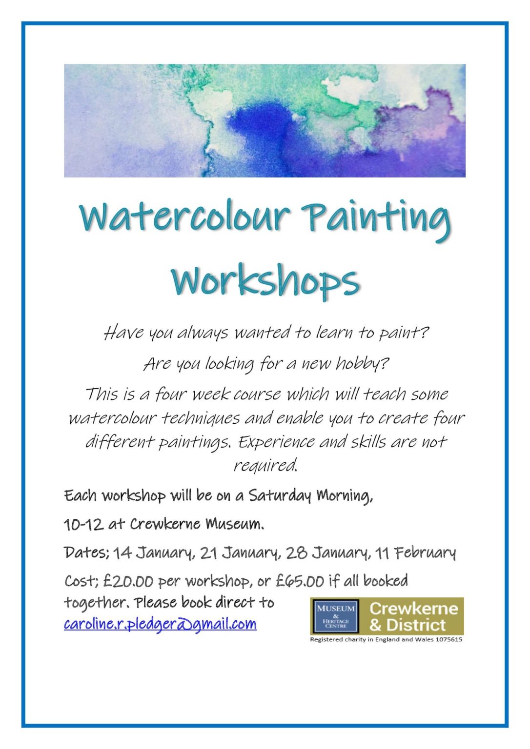 watercolour-painting-workshops-crewkerne-museum-somerset