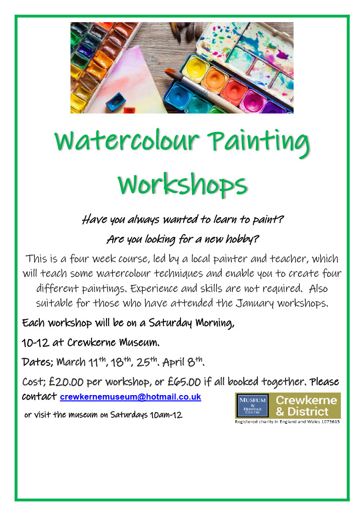 Watercolour Painting Workshops With Caroline Crewkerne Museum Somerset